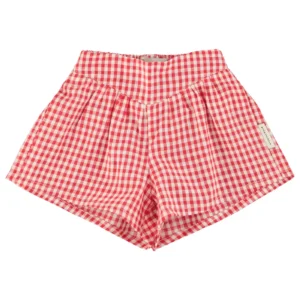Pantaló curt red&ecru checkered